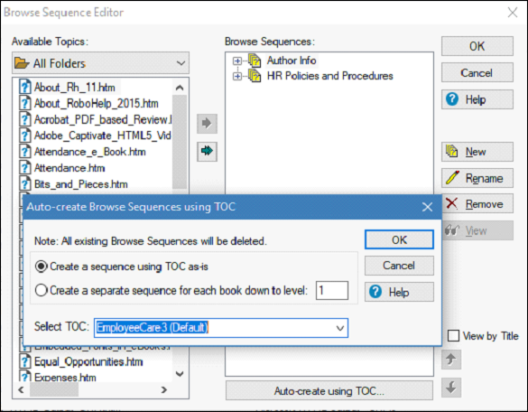 Browse Sequence Editor