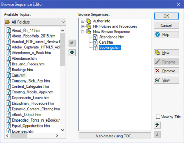 Browse Sequences Manually