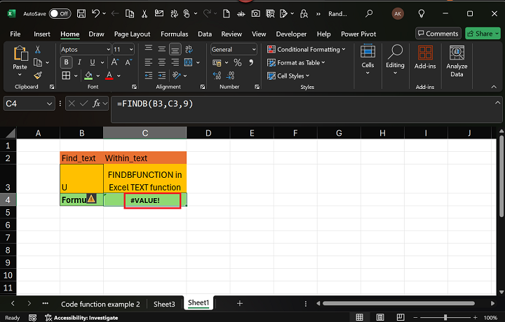 FINDB Function 8