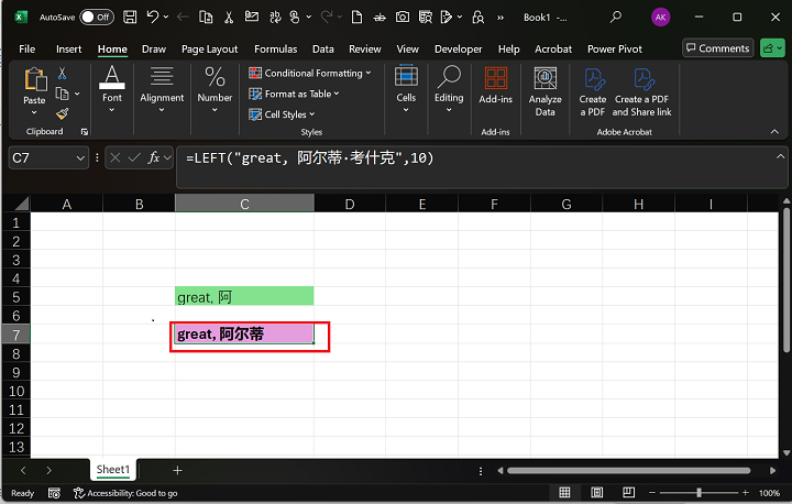 LEFTB Function in Microsoft Excel 4