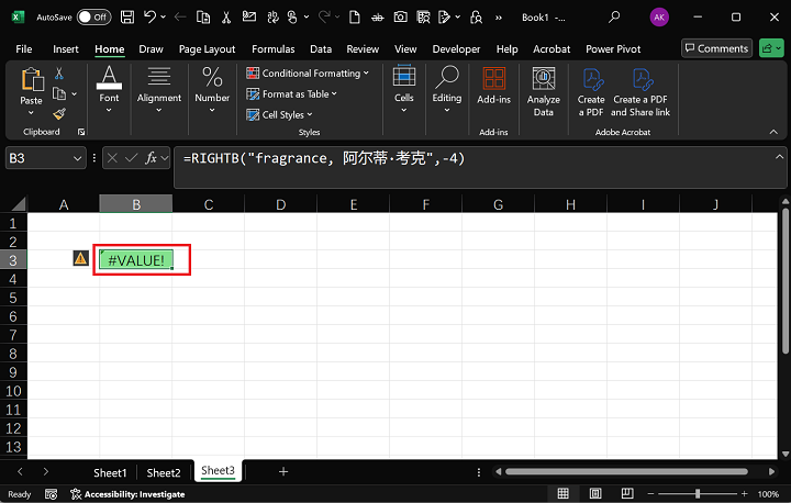 RIGHTB Function in Excel 7