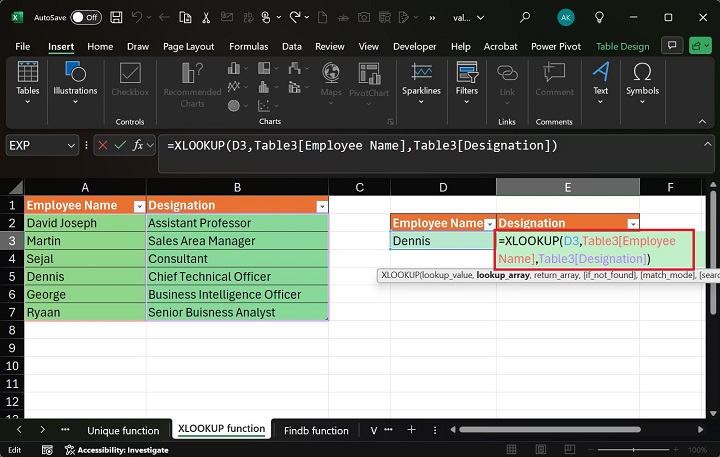 XLOOKUP Function in Exce l