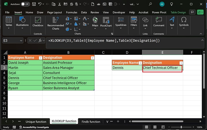 XLOOKUP Function in Excel 2