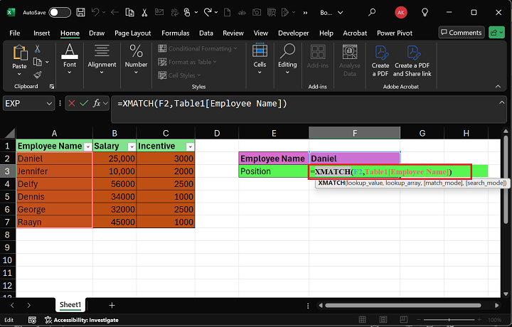 XMATCH Function