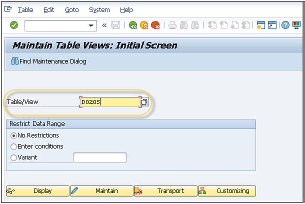 Maintain Table