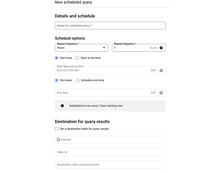 Integrate Scheduled Queries