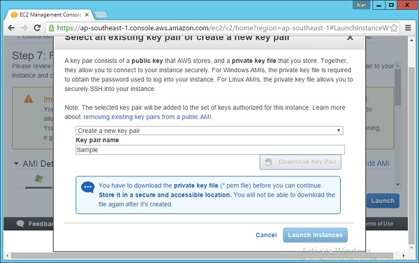 Key Pair Launch Instance