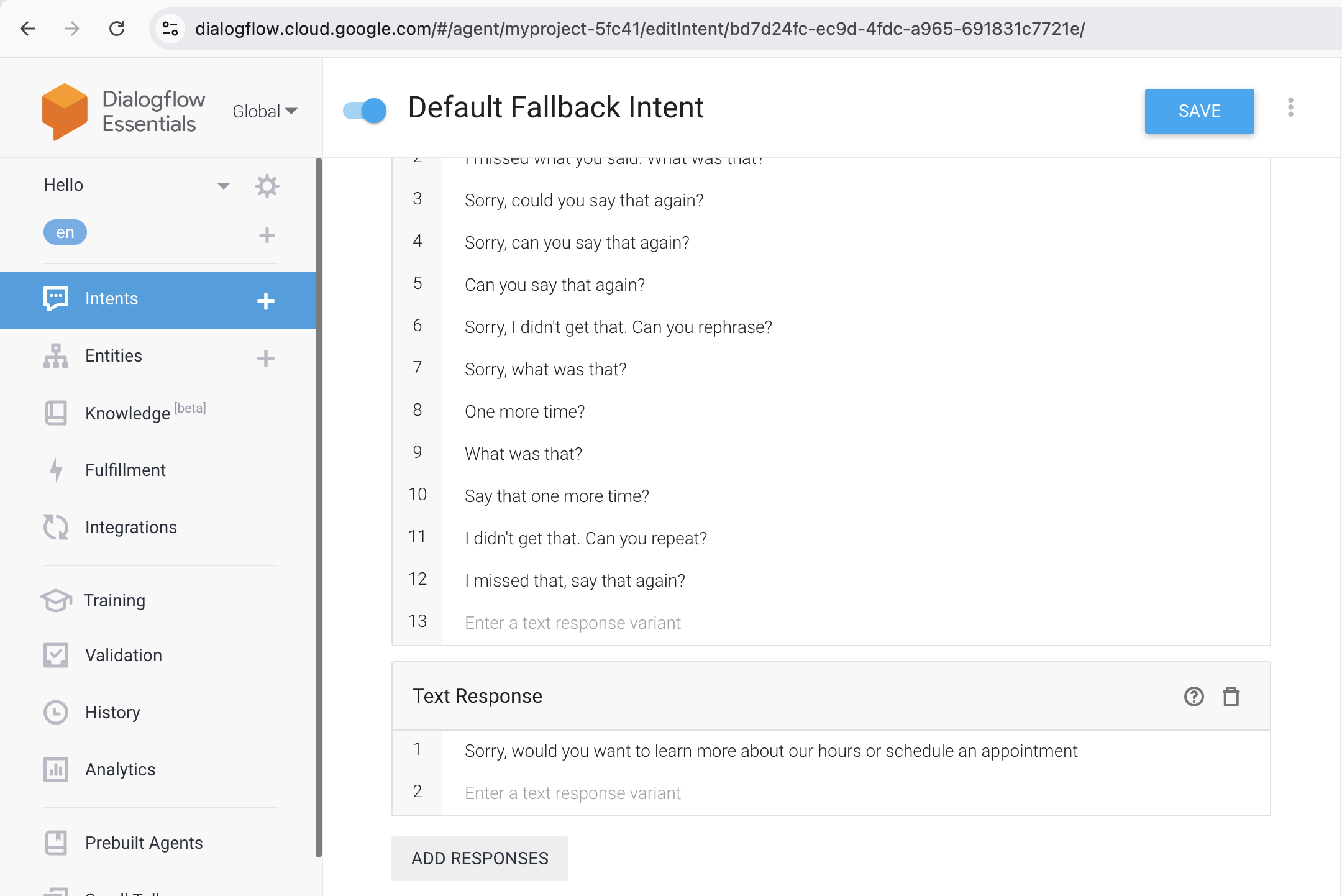 Creating a Custom Intent