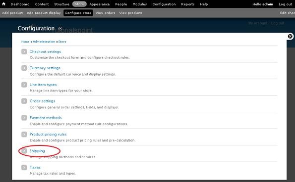 Drupal Setup Shipping