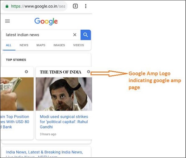 Google AMP page