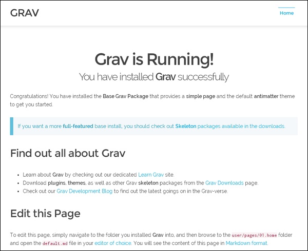 Grav Installation