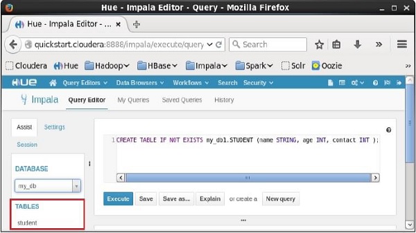 Create a Database My DB