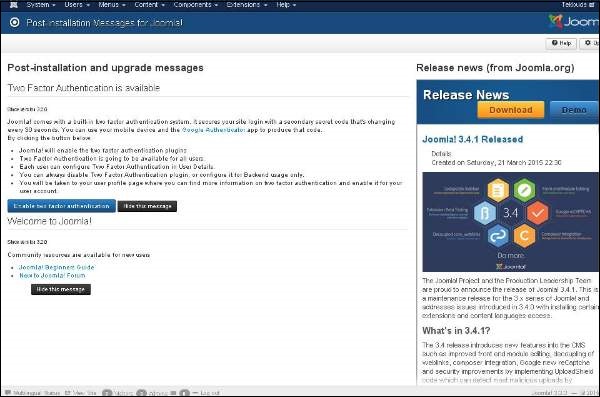 joomla Component Menu