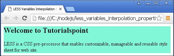 LESS Variables Interpolation Properties