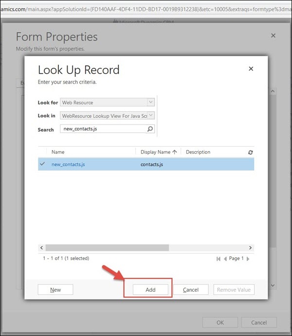 Form Programming Web Resource Add