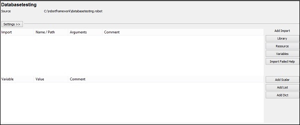Add Import database