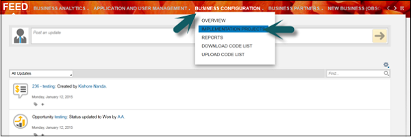 Business Configuration Work Center