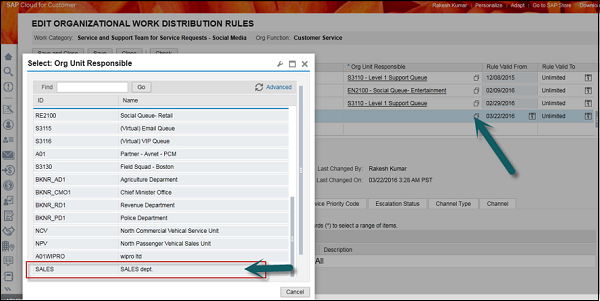 Desired Organization Unit