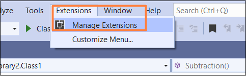 Manage Extensions