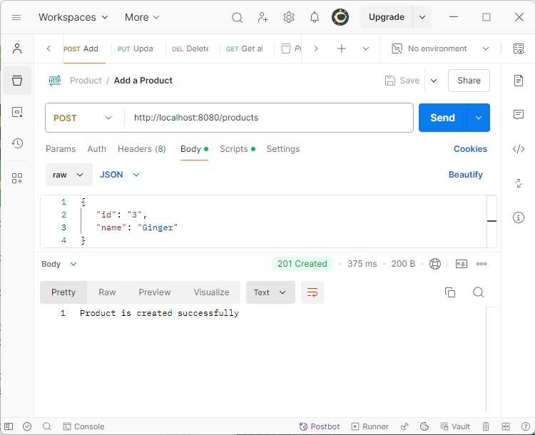 Postman Application POST API URL