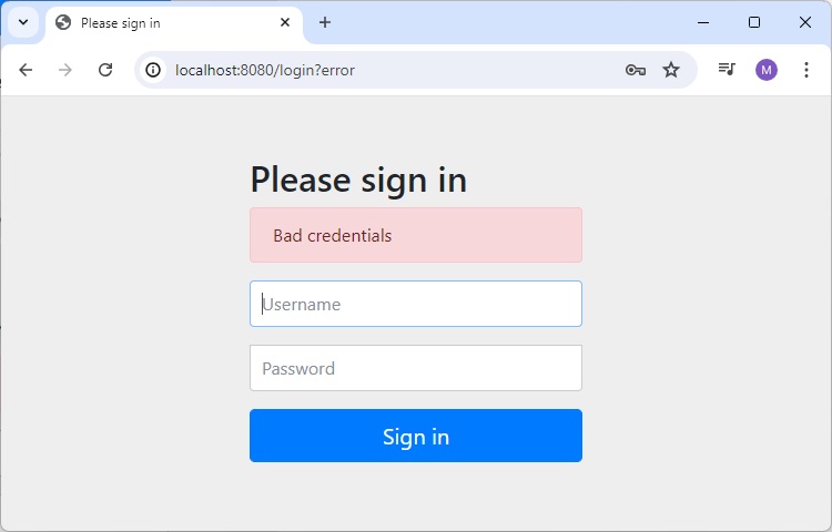 Login Form Error