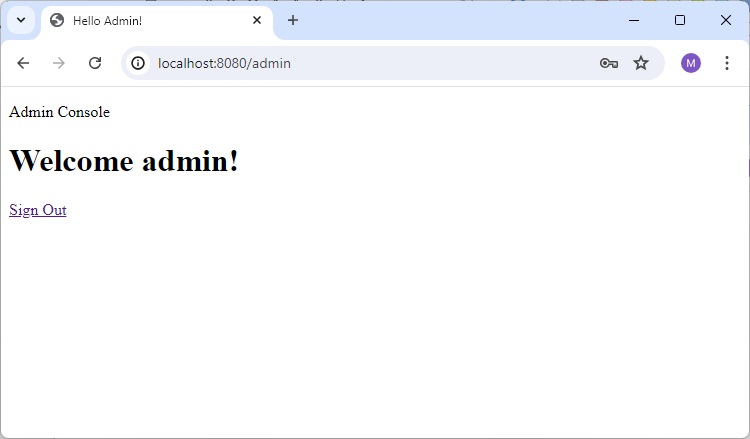Admin Home Page