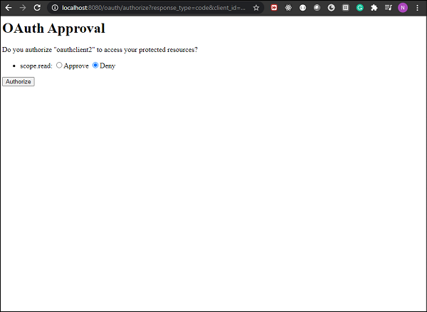 OAuth Approval