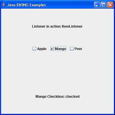 SWING ItemListener