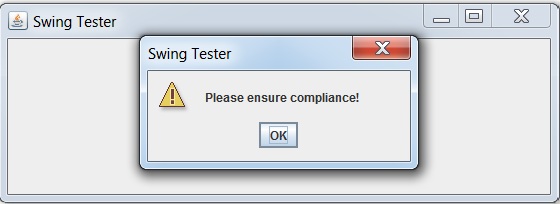 Show a warning message alert
